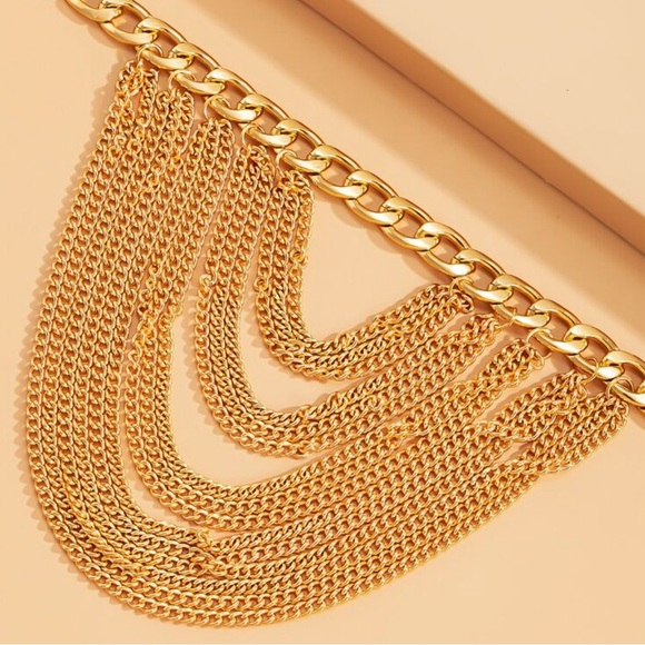 Luxury Gold Chain Shoe Anklet Set – Statement High Heel Accessories (2pcs) - Picture 3 of 4